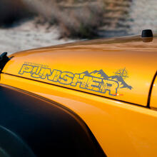 Custom Punisher Style Hood Side Vinyl Decals Kit for Jeep Wrangler_2