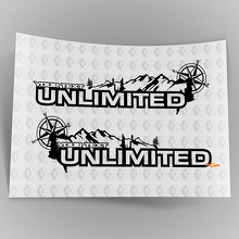 Pair Jeep Wrangler Unlimited Vinyl Hood Stickers Decals mountain compas
 4