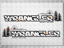 Pair Jeep Wrangler Unlimited Compass Mountains Tree Vinyl Hood Stickers Decals
 2