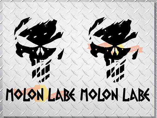 Punisher Skull Molon Labe Side Vinyl Decal Sticker