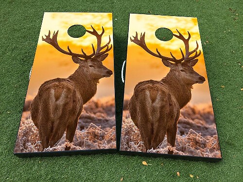 Deer Cornhole Board Vinyl Wrap Decal Set of 2