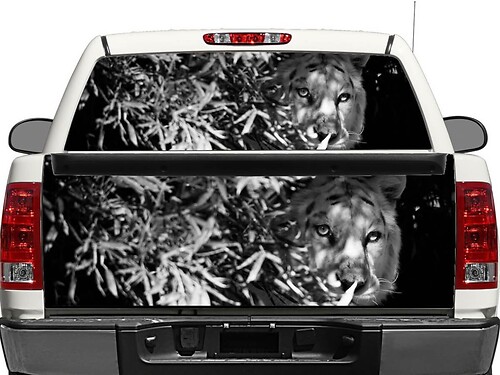 B&W Tiger Rear Window Decal, Tailgate Sticker for Pick-up Truck SUV Car
