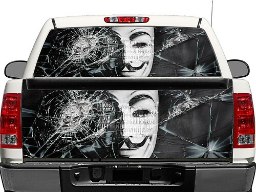 Anonymous Rear Window or Tailgate Vinyl Decal For Pick-up Trucks SUVs