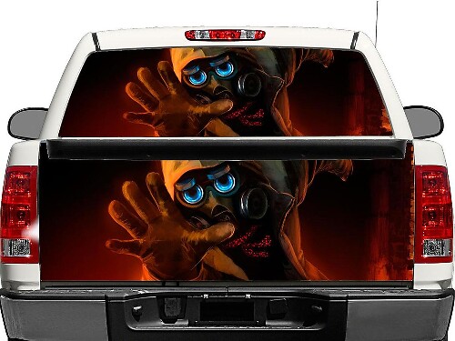 Romantically Apocalyptic Gasmask Rear Window or Tailgate Decal for Pickup Trucks