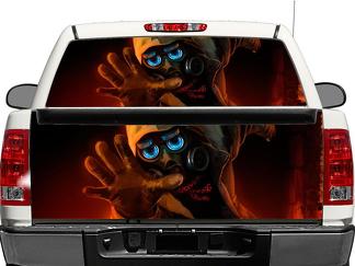 ROMANTICALLY APOCALYPTIC gasmask Rear Window OR tailgate Decal Sticker Pick-up Truck SUV Car
