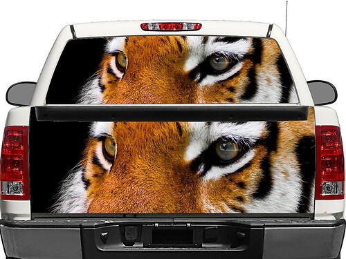 Eyes of the Tiger Rear Window or Tailgate Vinyl Decal for Pick-up Trucks SUVs