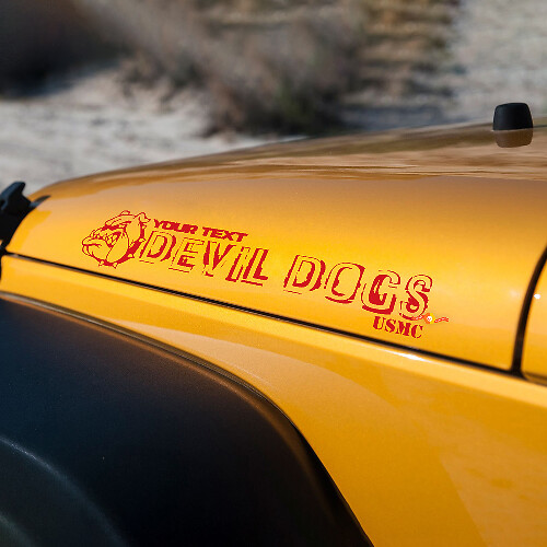 DEVIL DOG bulldog edition Devil Dogs USMC Hood Stickers Decals for Jeep wrangler hoods
