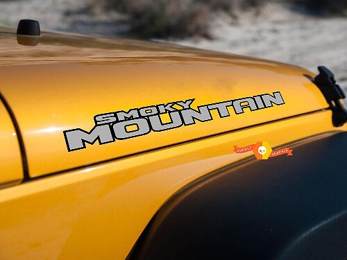 Smoky Mountain Hood Side Vinyl Decal Set for Jeep Wrangler JK TJ YJ