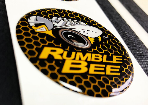 Start engine button Rumble Bee Dodge Domed Badge Emblem Resin Decal Sticker