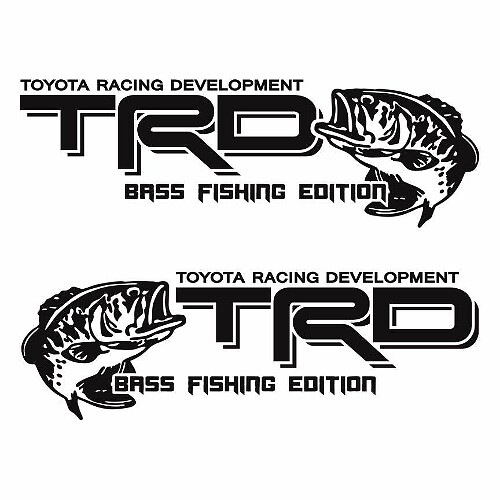 TRD Bass Fishing Edition Fish Decal Set for Toyota Trucks 