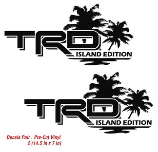 Toyota TRD Island Edition Tropical Palm Tacoma Tundra Decals Vinyl Sticker Decal