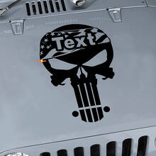 Punisher Skull USA Flag Custom Hood Vinyl Decal for Jeep Wrangler_3