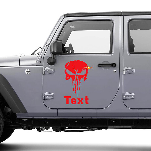 Punisher Skull Door Side Vinyl Decal Kit for Jeep Wrangler JK CJ TJ YJ