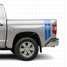 4x4 Off Road Punisher Skull Rear Side Vinyl Decal Set for Toyota Tacoma Tundra _2