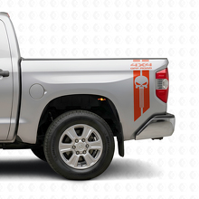 4x4 Off Road Punisher Skull Rear Side Vinyl Decal Set for Toyota Tacoma Tundra _4