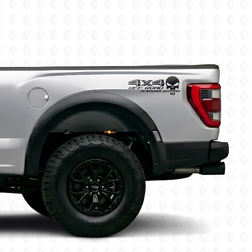 4x4 Off Road Punisher Edition Bed Side Vinyl Decal Pair for Musclecar truck