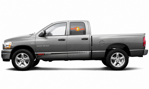 TEXT Sport Stripes Side Vinyl Decal Sticker for Dodge Ram 1500