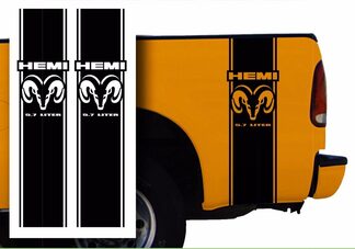 Hemi Dodge Mopar Pickup Truck Bed Stripes decal stickers / Choose Color Now
