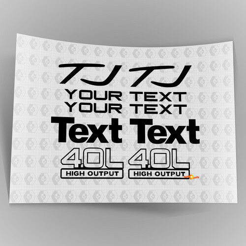 Custom TJ 4.0L High Output Side Vinyl Decal Sticker for Jeep Wrangler