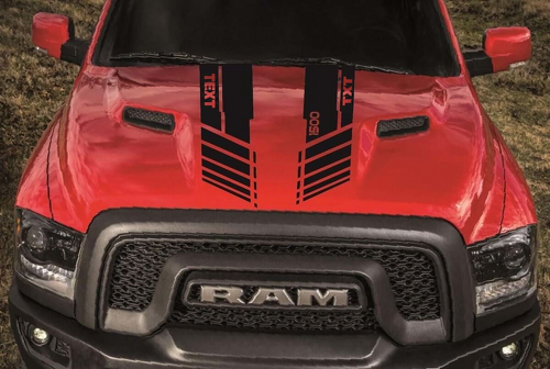 Twin Hood Stripes Vinyl Decal Stickers Custom fits Dodge Ram 1500