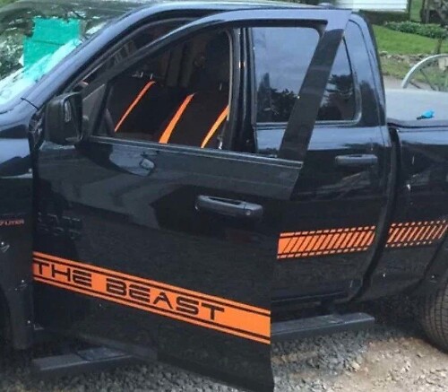 Dodge ram 1500 vinyl decal racing sticker stripes for both sides mopar hemi 5.7L Now