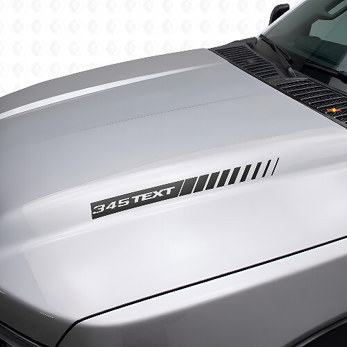 345 Hemi Style Custom Hood Stripes Vinyl Decals for Dodge Ram & Charger