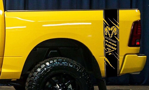 Dodge Ram 1500 RT HEMI Truck Bed Box graphic Stripe decal sticker kit custom