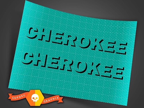 Pair of Jeep Cherokee Shadow Hood decals stickers