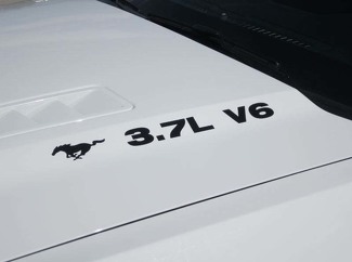 2011-2020 Ford Mustang 3.7 V6 With Pony Hood Decals Vinyl Decals Set Of 2