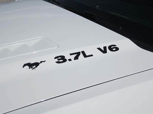 3.7 V6 Mustang Hood Vinyl Decals for Musclecar 2011-2014