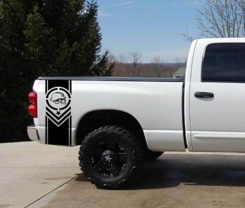 Metal Mulisha Star Bed Stripe Sticker Decal For Chevy Dodge Nissan Toyota Ford GMC Truck