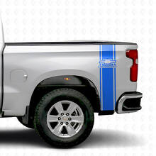 Chevrolet Logo Rear Side Outline Stripes Vinyl Decal Set for Chevy Pickup Trucks_2