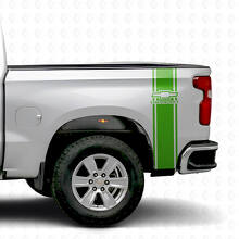 Chevrolet Logo Rear Side Outline Stripes Vinyl Decal Set for Chevy Pickup Trucks_3