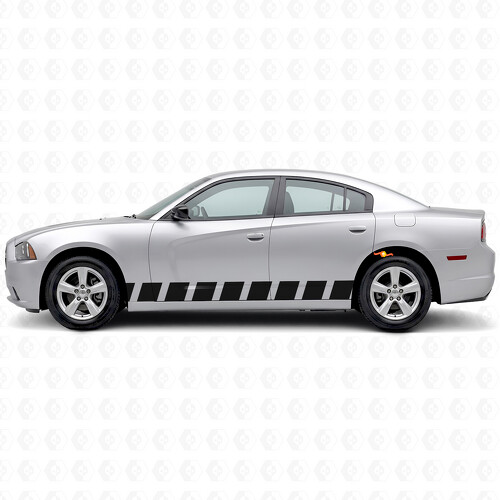 Dashed Stripes Side Vinyl Decal Sticker for Dodge Charger 2006-2010