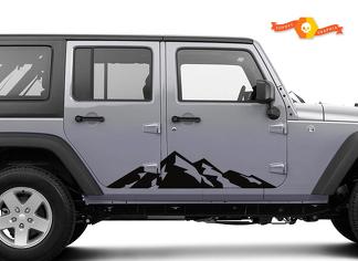 Mountain Range side graphics - outdoors - 2 Pack Jeep wrangler