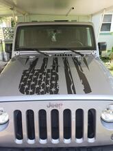 Distressed American Flag Hood Sticker Decal - Jeep wrangler
 2