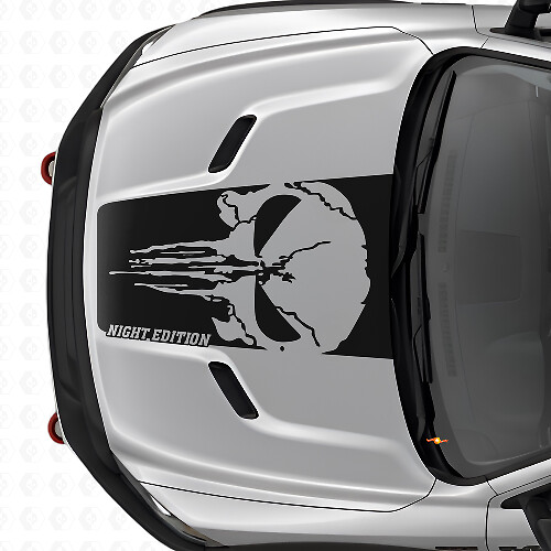 Punisher Skull Night Edition Hood Vinyl Decal for Dodge Ram 