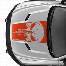 Punisher Skull Night Edition Hood Vinyl Decal for Dodge Ram _4