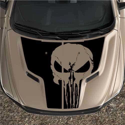 Punisher Rebel Dodge Ram 1500 Sport 2pc Hood Truck Graphic Sticker Decal Vinyl Black Out
