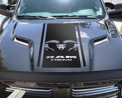 Rebel Hood Stripes Vinyl Decal for Dodge Ram 1500-3500