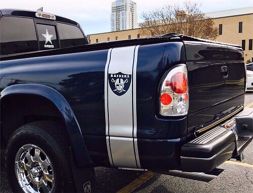 Raiders Style Rear Side Stripe Vinyl Decal Kit for Dodge Ram