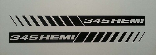 345 Hemi Stripes Hood Vinyl Decal Sticker for Dodge Charger