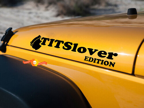 Tits Lover Edition Hood Vinyl Decal Set for Jeep Wrangler