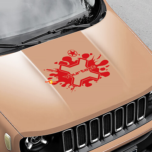 Jeep Renegade Logo Splash Army Star Grunge Graphic Vinyl Decal Sticker Hood Side 1