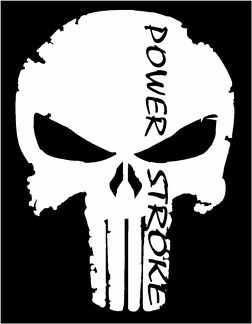 Punisher Ford Powerstroke F250 F350 Diesel Truck Window vinyl sticker decal