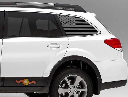 US Flag Rear Side Window Vinyl Decals for Subaru Outback