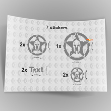 7x Jeep Spartan STAR Decal stickers hood door fender TJ JK CJ YJ JL rubicon 2