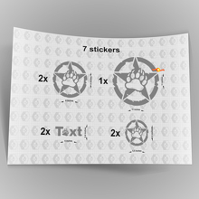 7x Jeep Bear Claw STAR Decal stickers hood door fender TJ JK CJ YJ JL rubicon 2