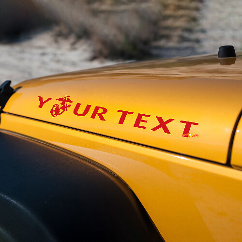 Jeep WRANGLER USMC Rubicon Hood Decal Sticker Sahara Willy Veteran Marine New