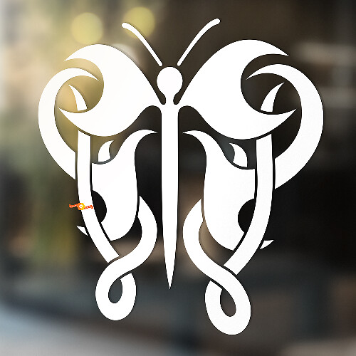 Butterfly Tribal Style Universal Vinyl Decal Sticker_1
